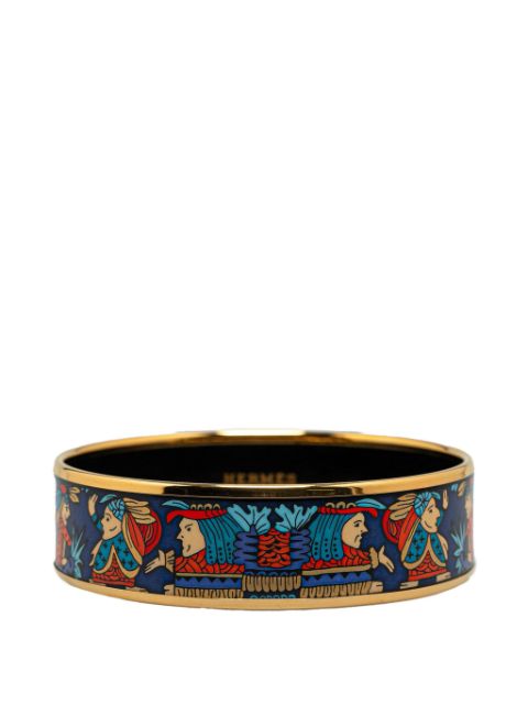 Hermes 20th Century Wide American Indian Enamel Bangle 62 costume bracelet Women