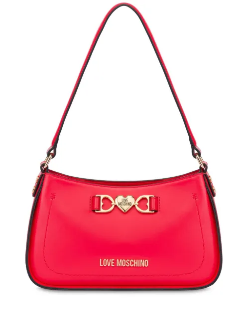 Sac porté épaule à plaque logo - Love Moschino - Modalova
