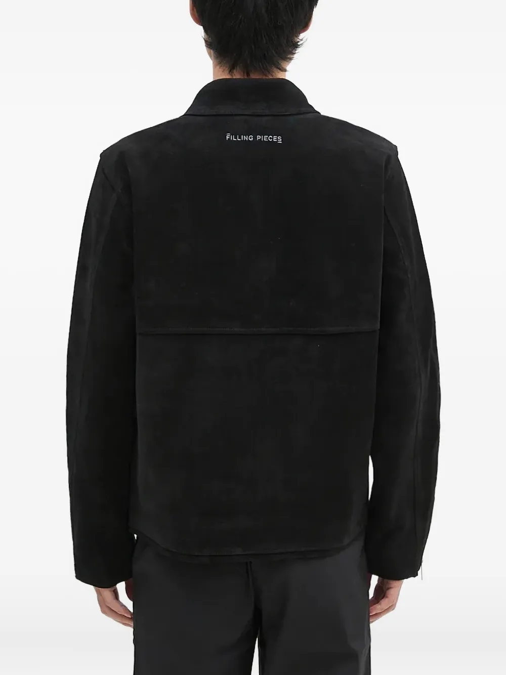 Filling Pieces Suède jack met rits Zwart