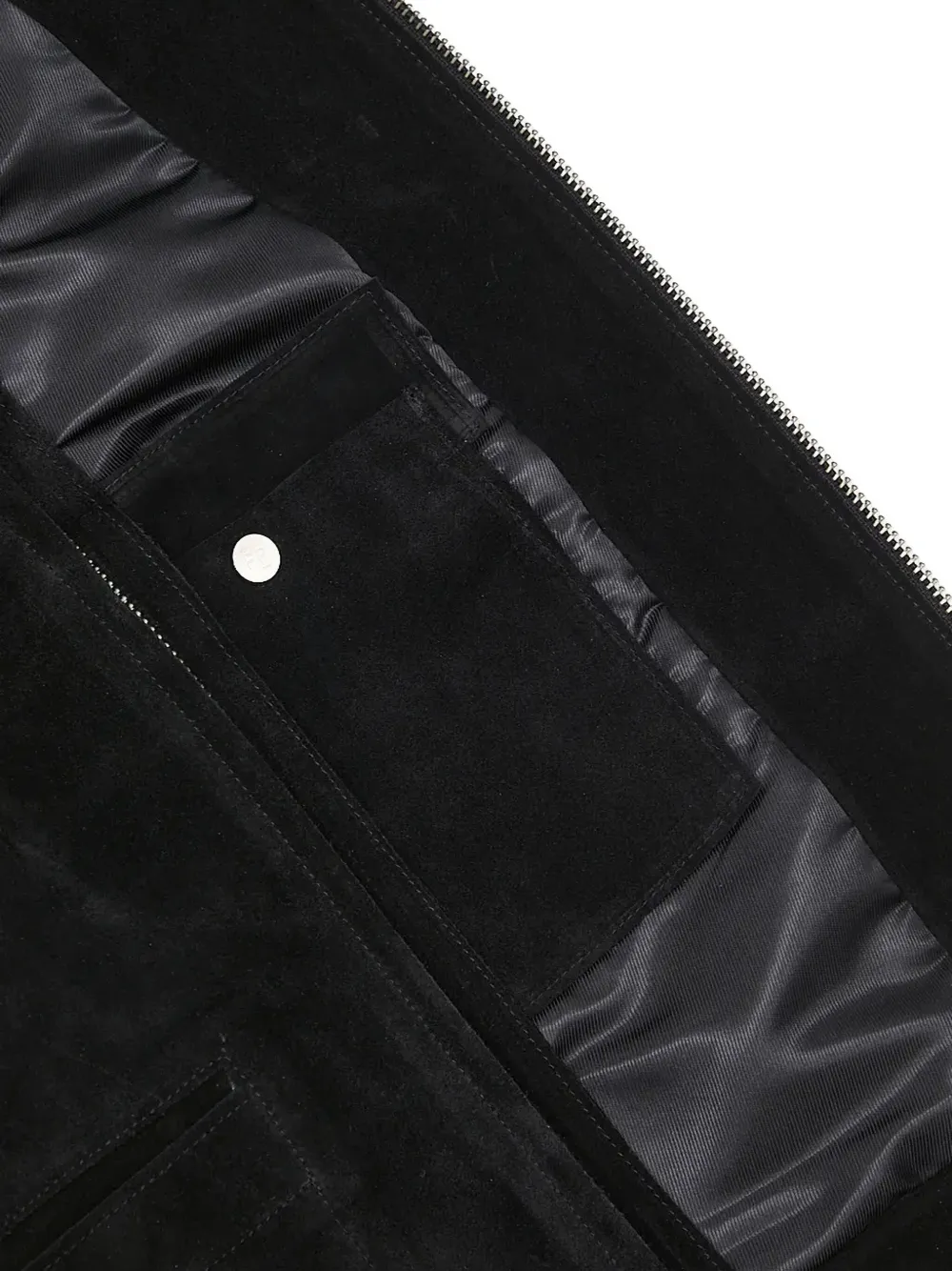 Filling Pieces Suède jack met rits Zwart
