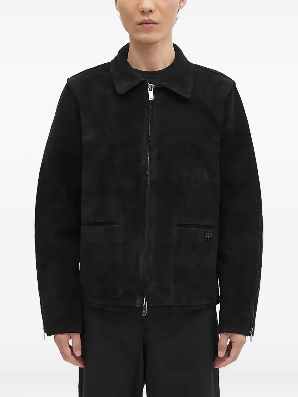 Filling Pieces suede zip-front jacket | Black | Image 1