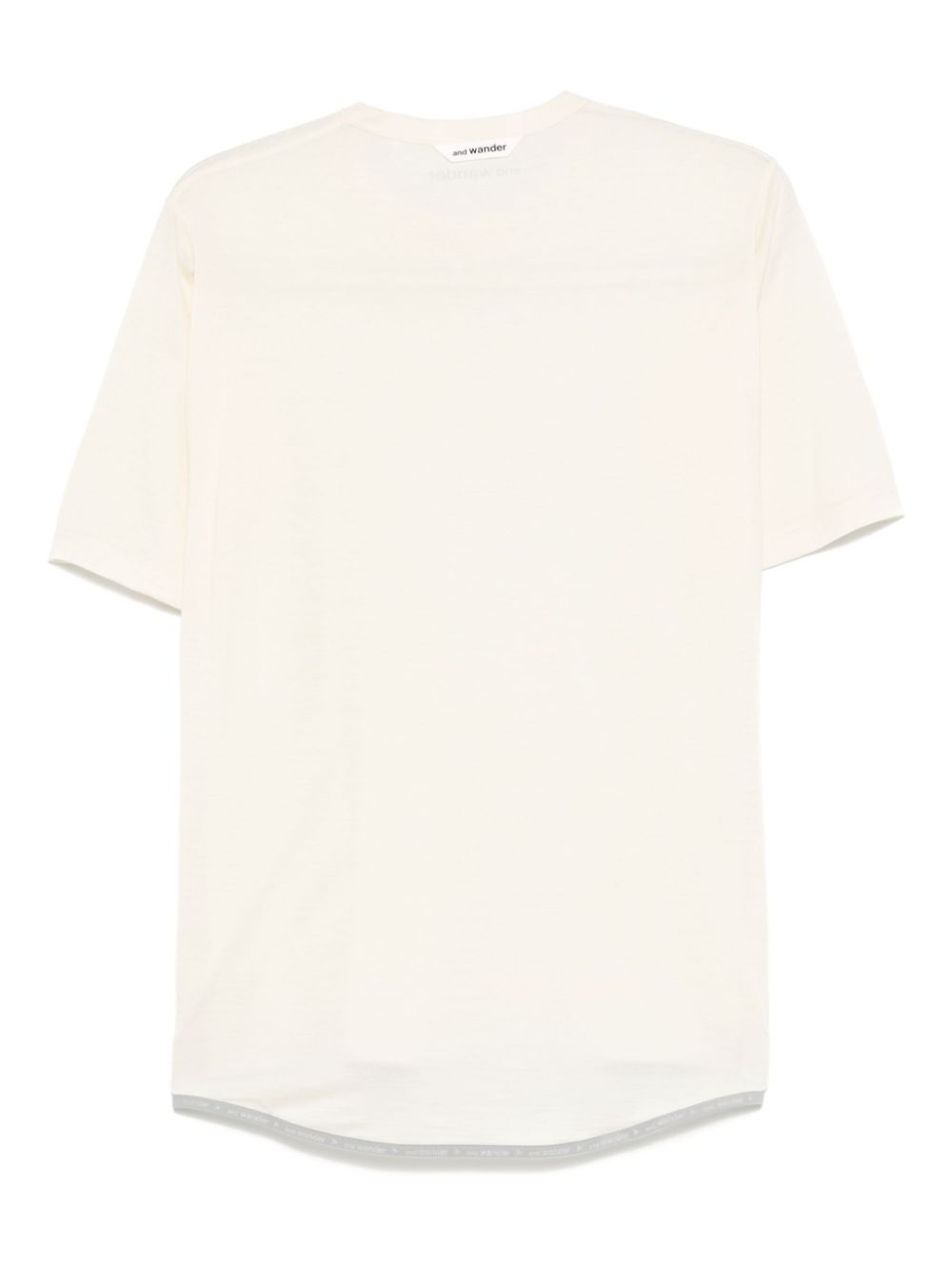 And Wander Wollen T-shirt - Beige