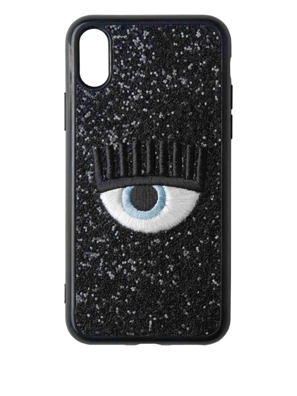 Chiara Ferragni Sequin-embellished Glitter Eye Iphone X Cover In Black