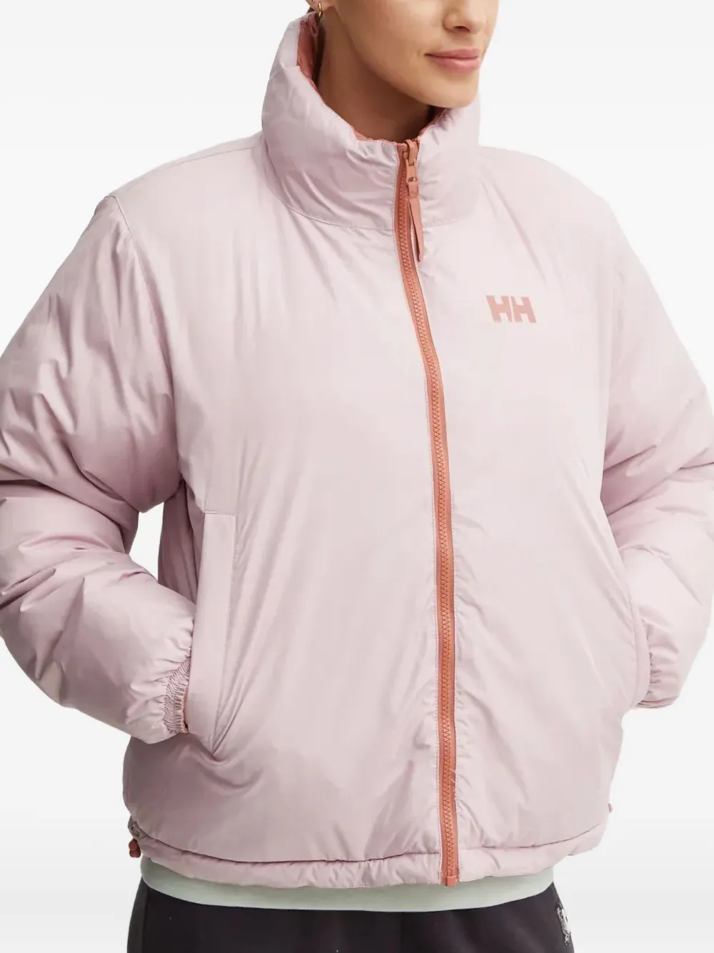 Helly Hansen Yu 23 High-neck Logo Jacket In Pink