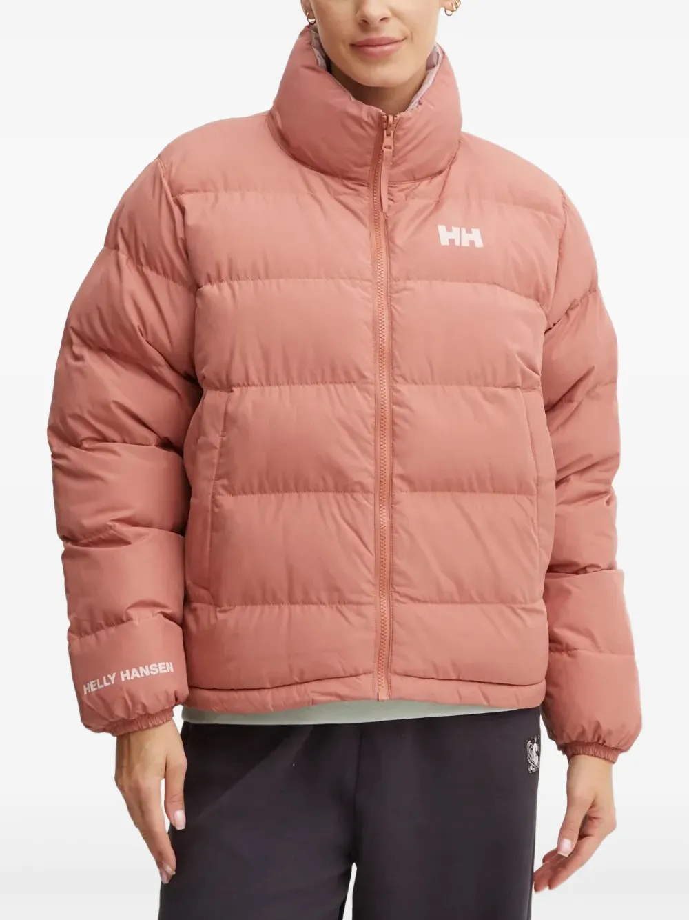 Helly Hansen Yu 23 High-neck Logo Jacket In Pink