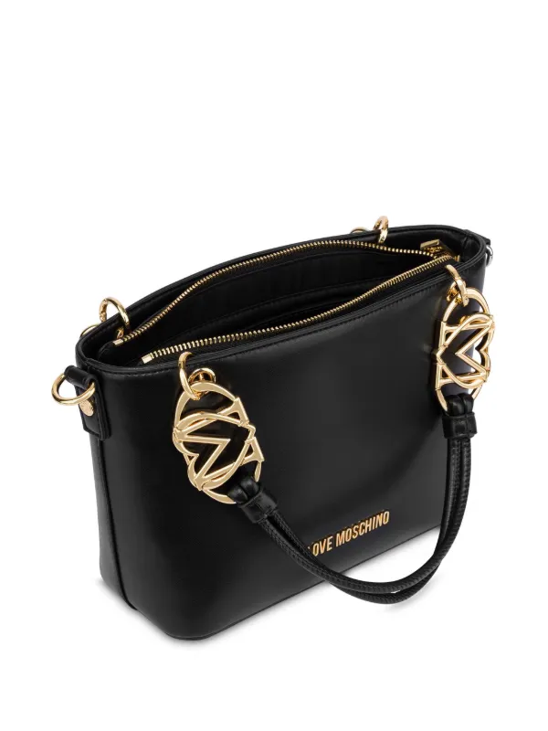 Love Moschino logo-lettering Tote Bag | Black | FARFETCH