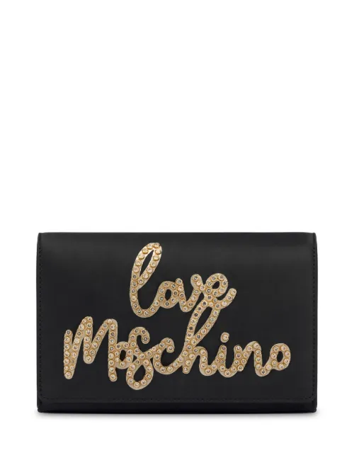 Sac à bandoulière à logo strassé - Love Moschino - Modalova