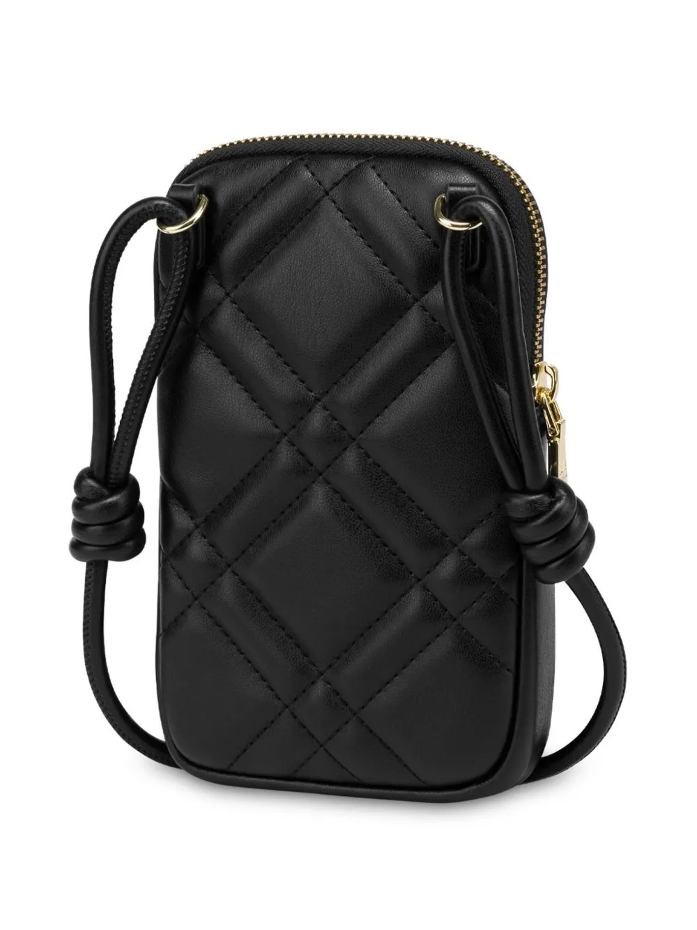 Love Moschino quilted phone case - Zwart