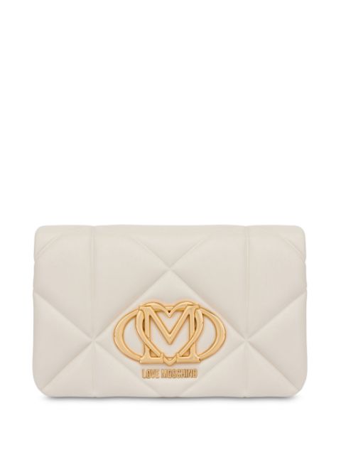 Love Moschino logo-plaque quilted cross body bag Women