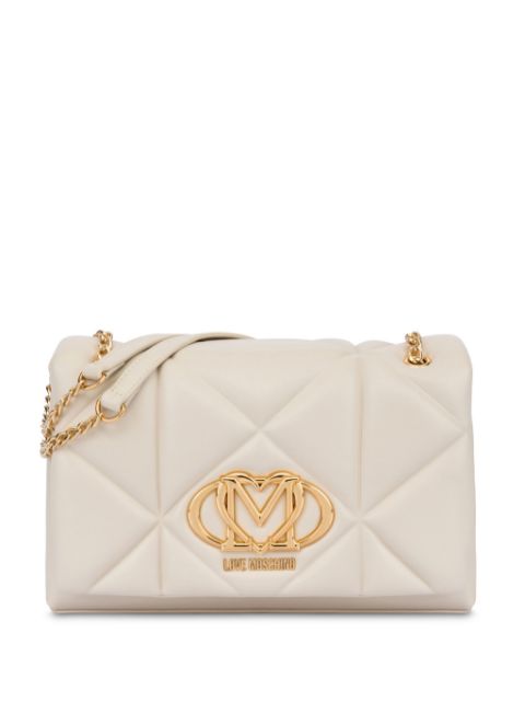 Love Moschino logo-plaque quilted cross body bag Women