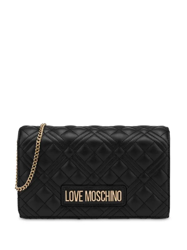 Love Moschino Borsa a Tracolla Trapuntata Con Logo Nero