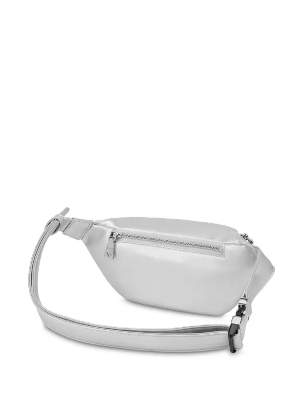 Love Moschino Gürteltasche Mit Logo-Schild Silber FARFETCH DE