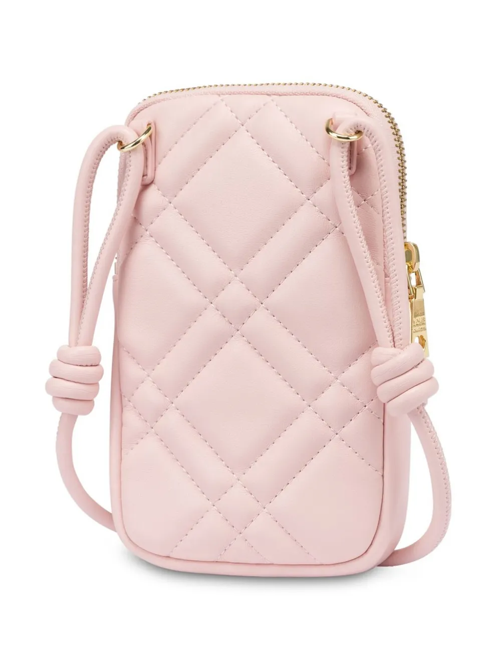 Love Moschino quilted phone case - Roze