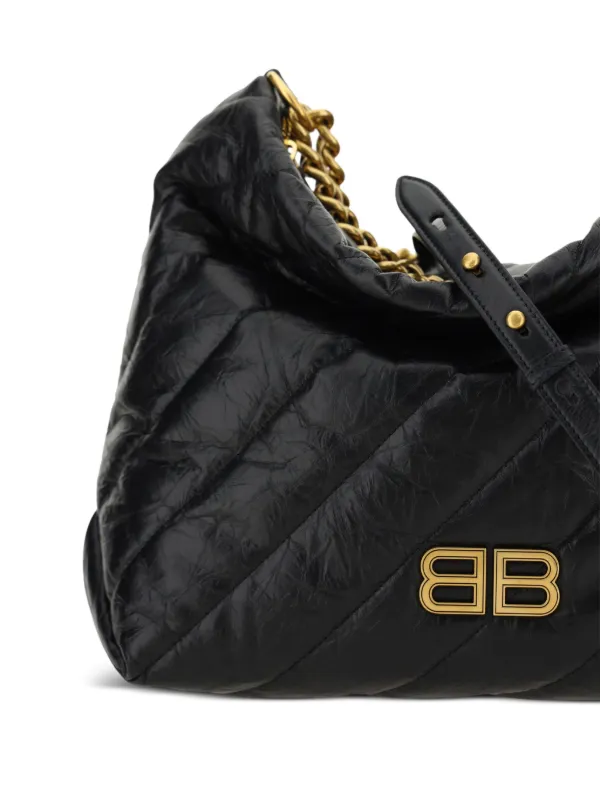 Balenciaga Medium Crush Hobo Bag | Black | FARFETCH