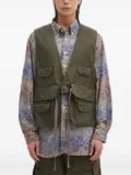 Engineered Garments multi-pocket belted vest - Green