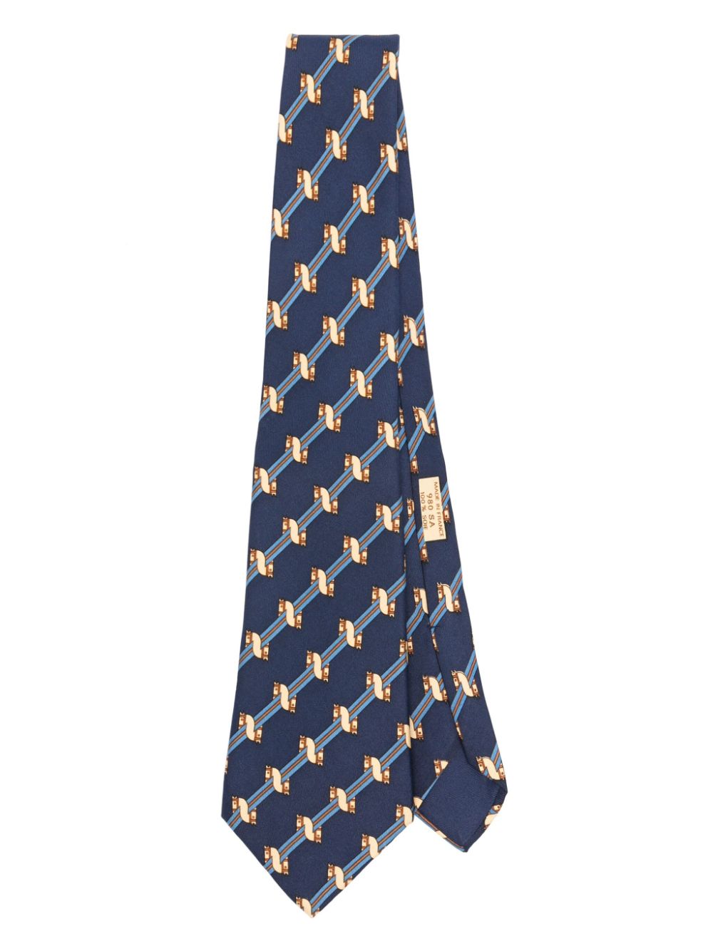 Hermès Pre-Owned 1990s mix-print tie - Blue