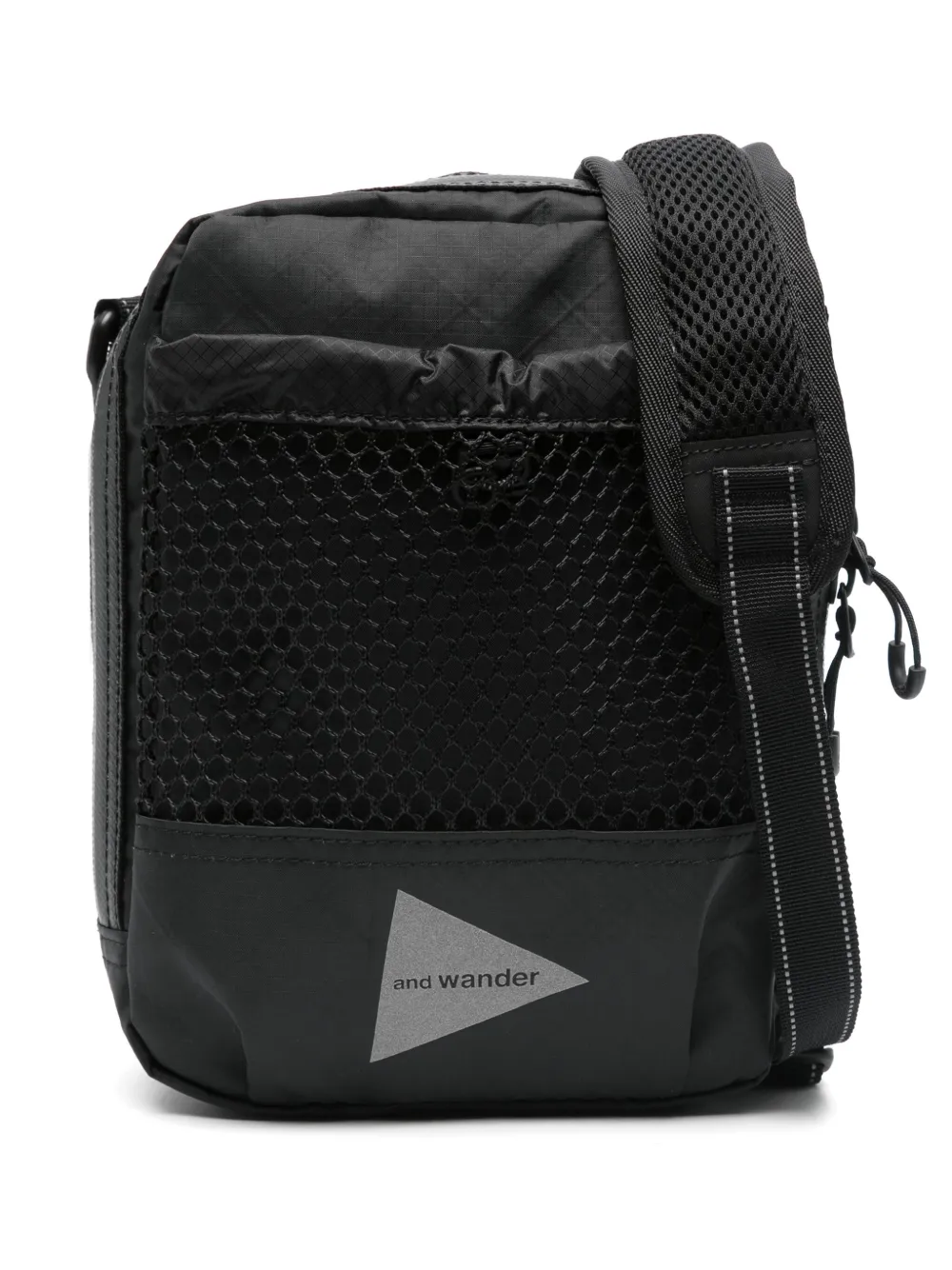 and Wander logo-print messenger bag - Black