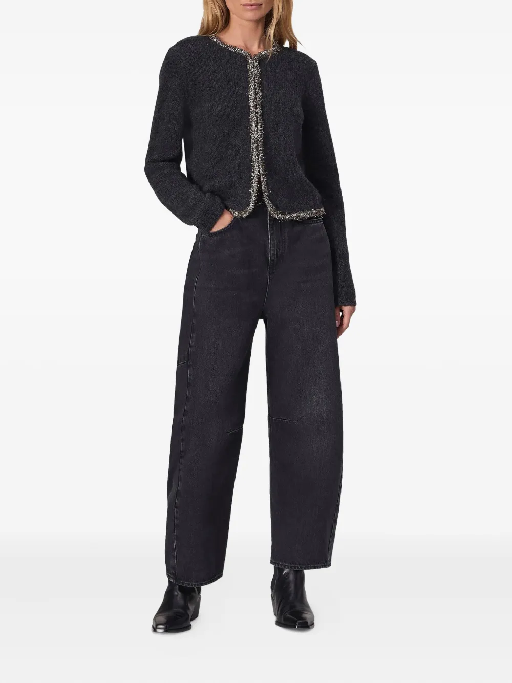 Rag & bone high-rise wide-leg jeans - Zwart