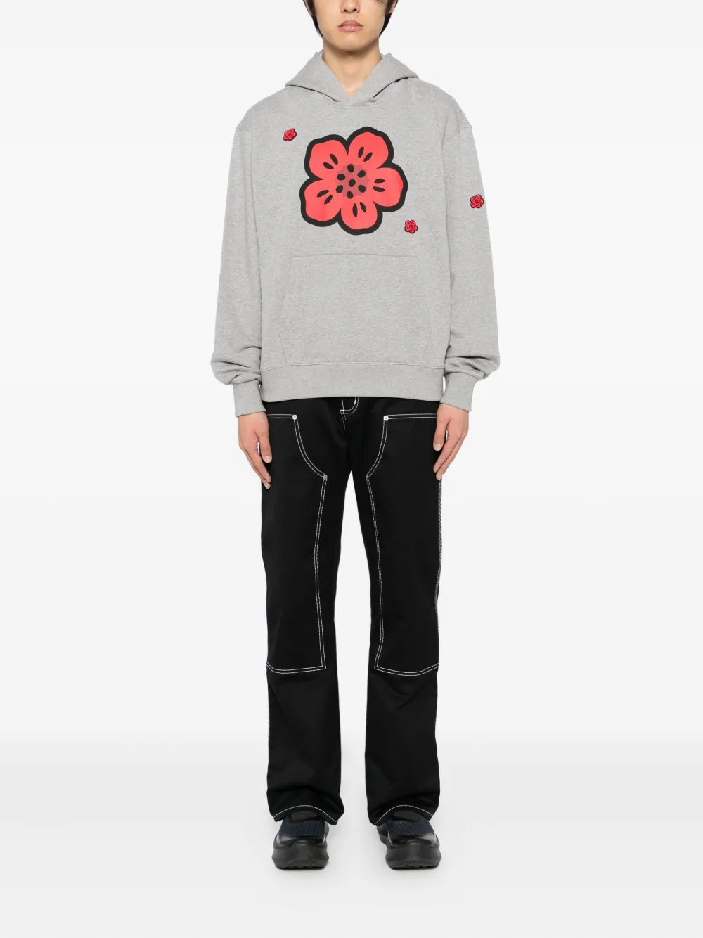 Kenzo Hoodie met Boke-bloem Grijs
