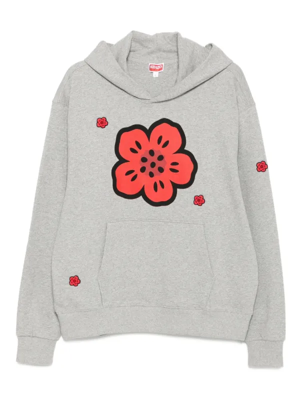 Kenzo Felpa Con Cappuccio e Fiore Boke | Grigio | FARFETCH IT