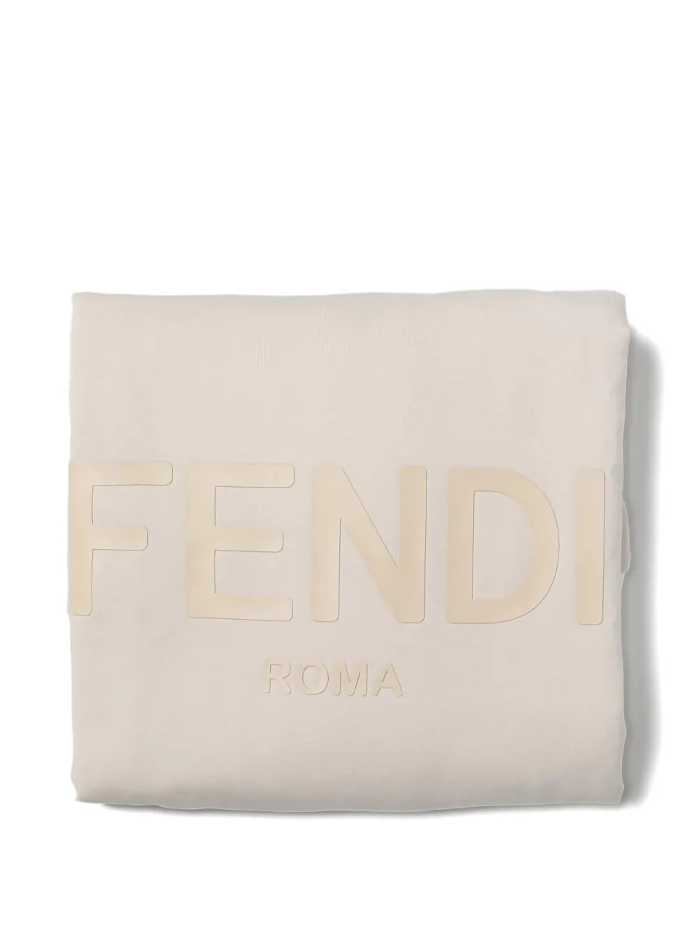 Fendi Kids logo-detail cotton blanket | Neutrals | Image 1