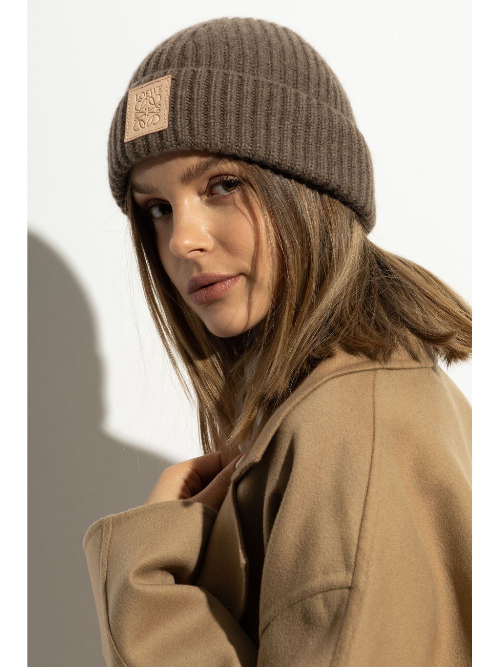 LOEWE cashmere beanie hat - Beige