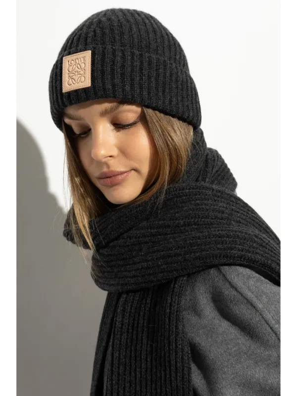 大人気【LOEWE】Beanie in Cashmere LOEWE Cashmere Beanie Hat | Black | FARFETCH JO