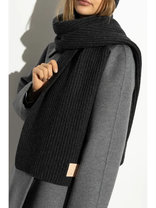 ☆LOEWE カシミアスカーフ LOEWE カシミア スカーフ | ブラック | FARFETCH JP