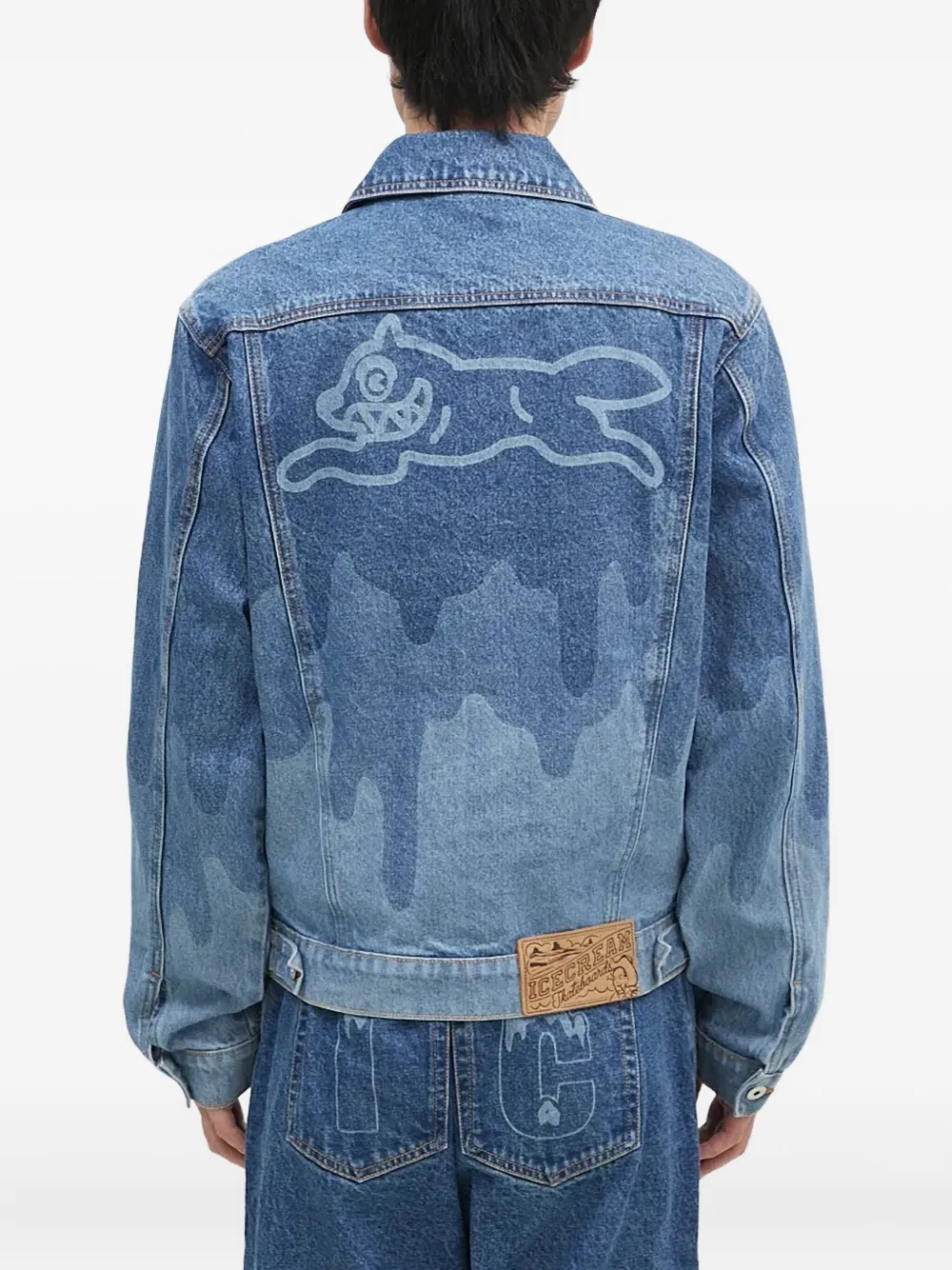 Icecream Dripping-logo Denim Jacket In Blue