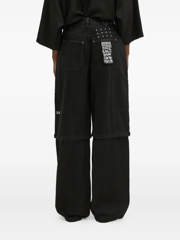 Ksubi Low Rider Carpenter Boneyard Embroidered Denim Jeans Black