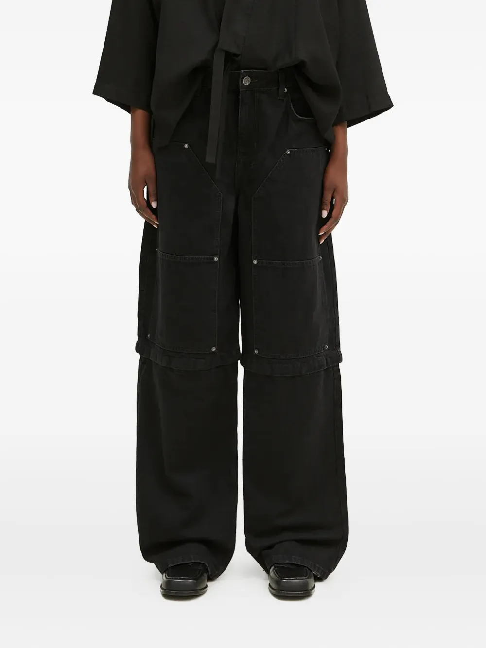 Ksubi Low Rider Carpenter Boneyard Embroidered Denim Jeans In Black