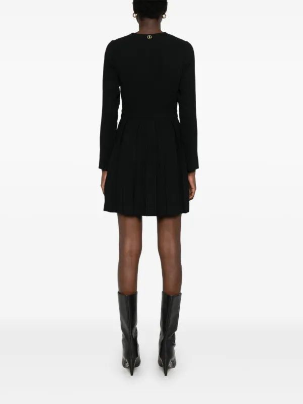 open lace back dress Everlane Drapey Crepe Mini Dress in Black, Size 00, Polyester