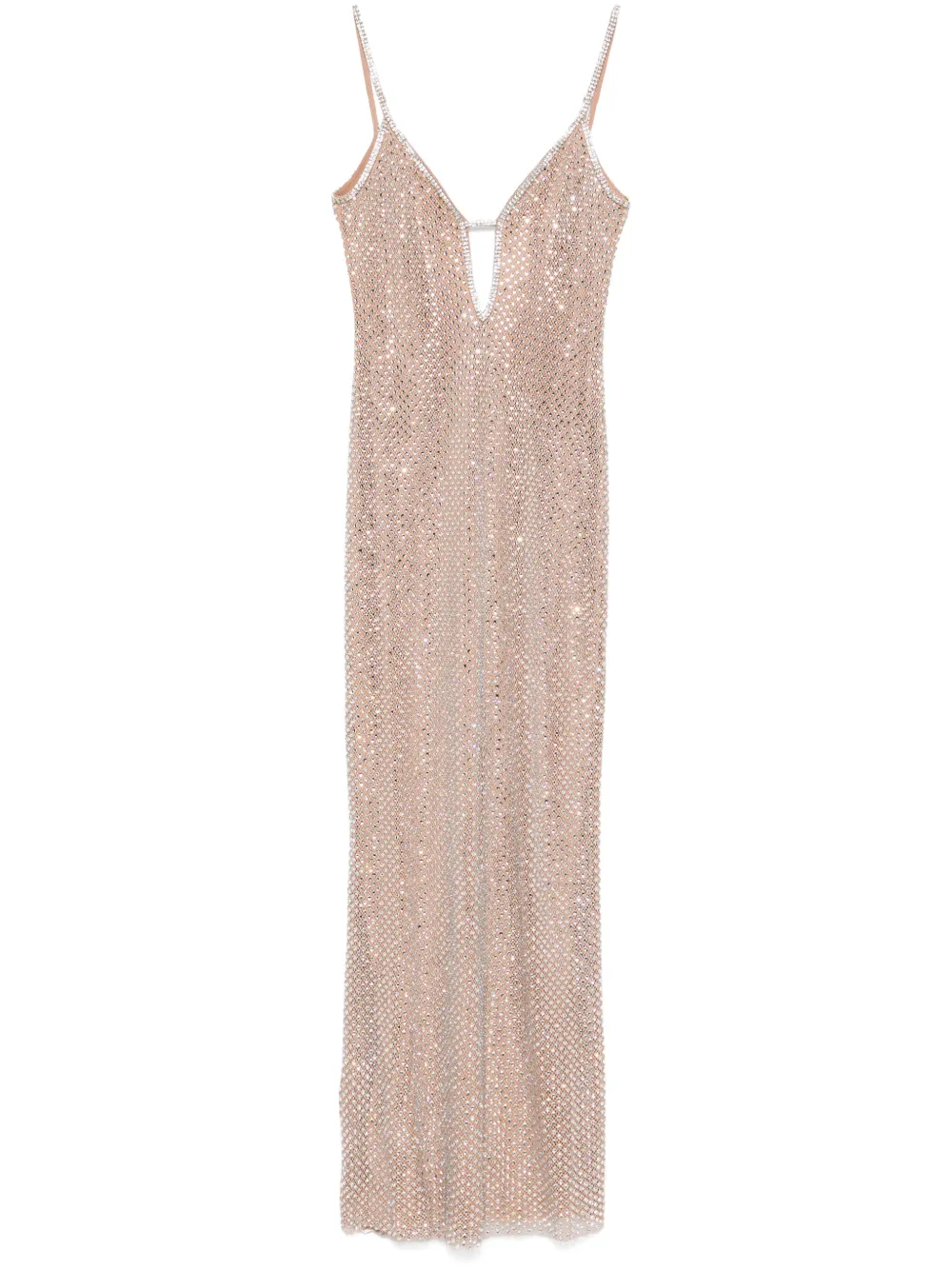 Self-Portrait Maxi-jurk met stras Zilver