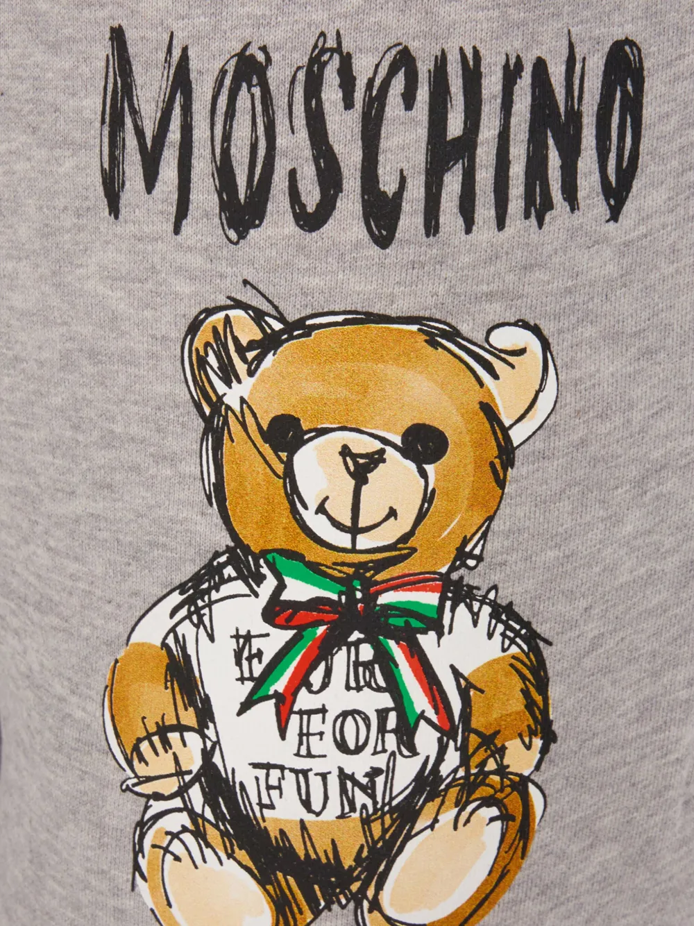 Moschino Grey Cotton Joggers With Teddy Bear Print In Grey