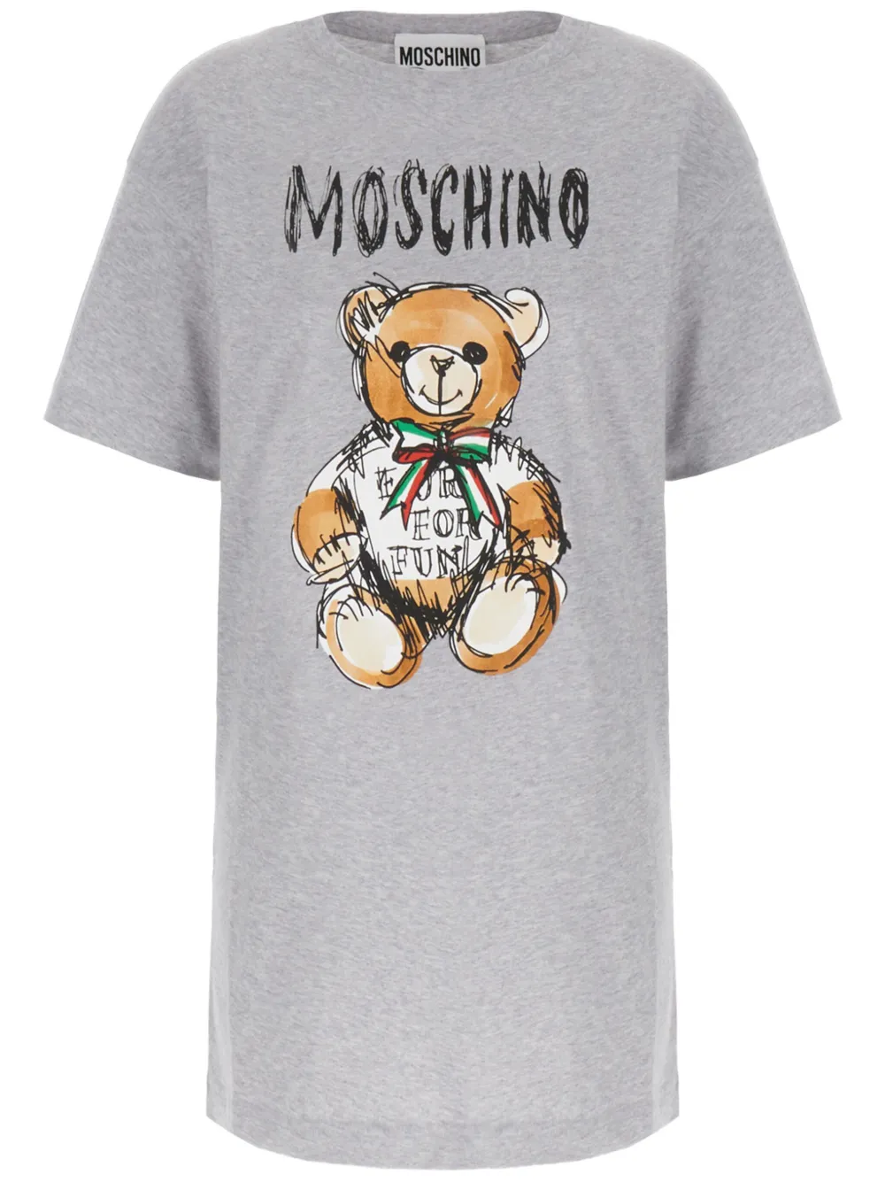 Moschino Teddy-bear cotton dress - Grey