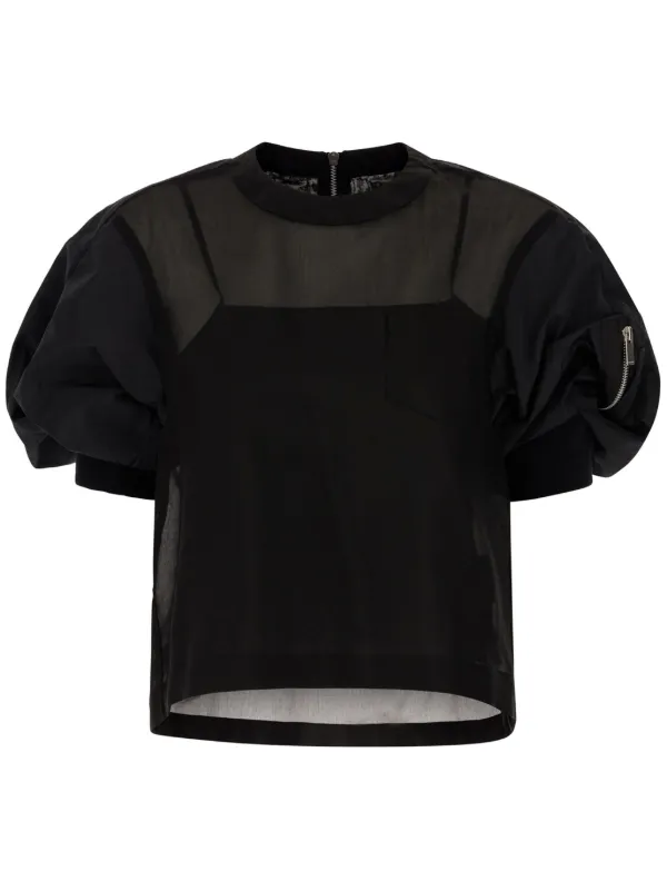 Sacai コットンブレンド ブラウス | ブラック | FARFETCH JP