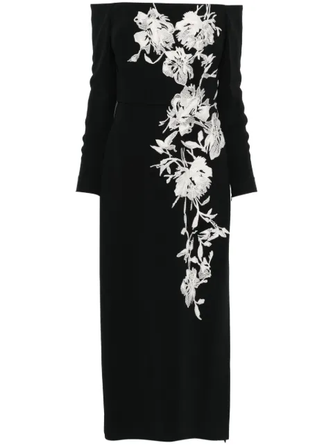 Elie Saab Vestido midi com bordado