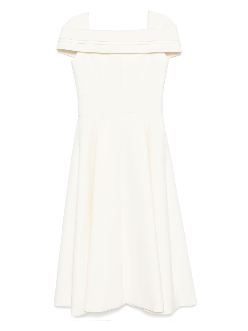 Elie Saab Midi-jurk met vierkante hals - Wit