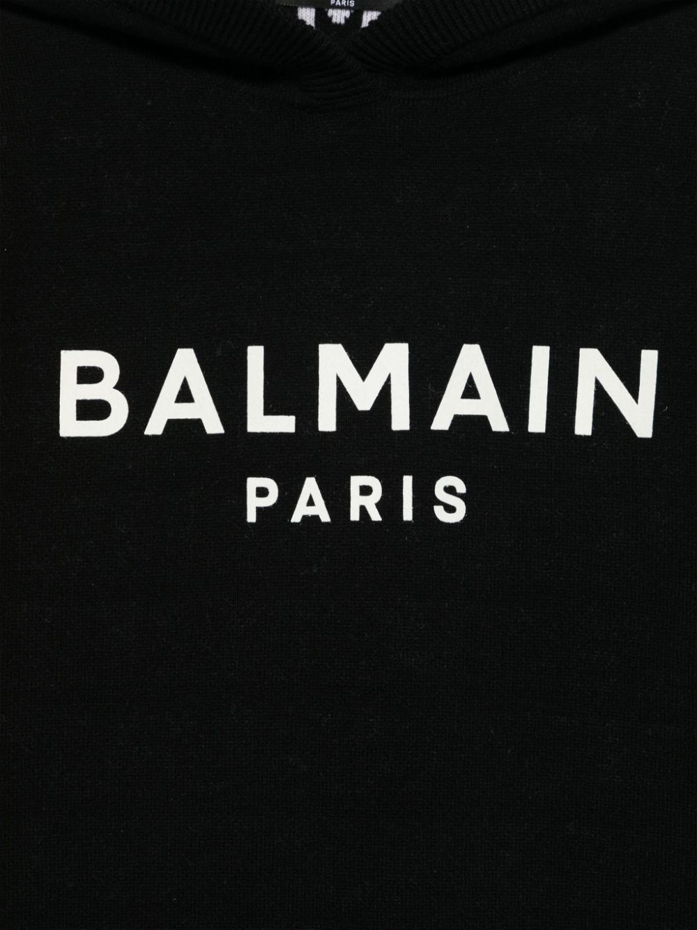 BALMAIN LOGO-JACQUARD HOODIE 