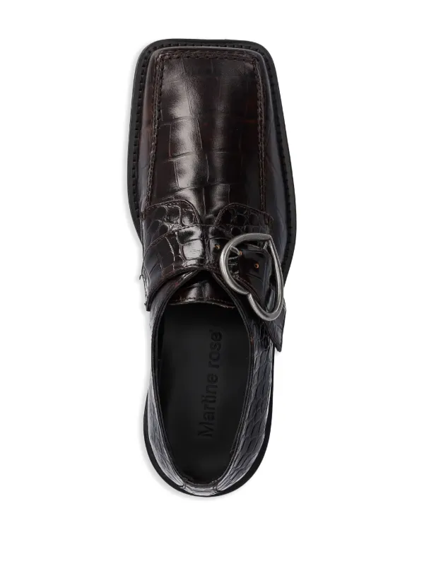 Martine Rose Heart Buckle Loafers | Brown | FARFETCH