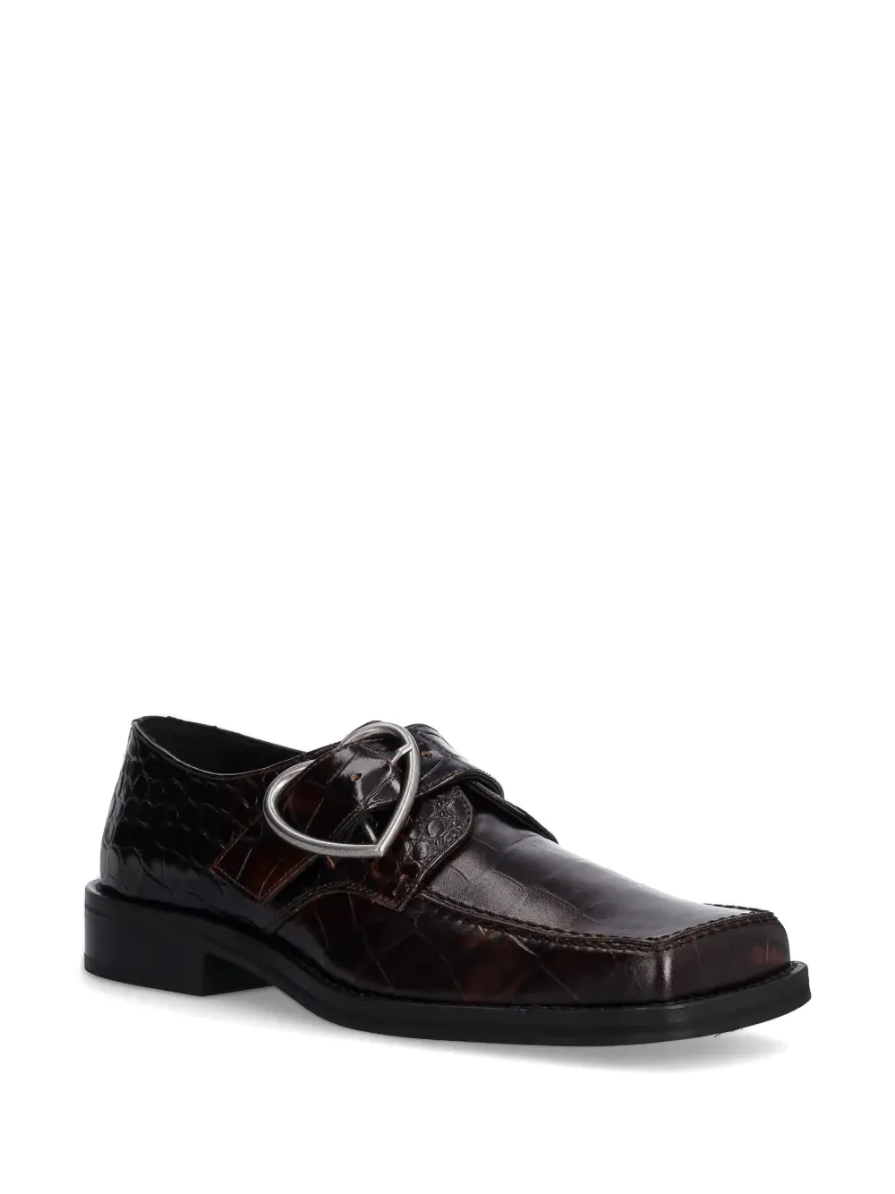 Martine Rose heart buckle loafers - Brown