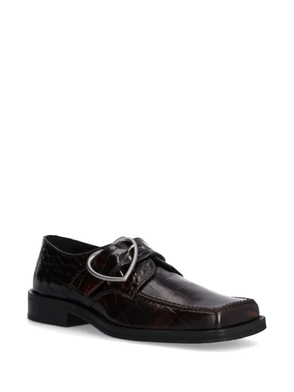 Martine Rose Heart Buckle Loafers | Brown | FARFETCH