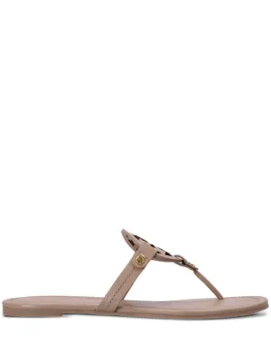 Tory Burch Miller laser-cut Logo Sandals | Brown | FARFETCH