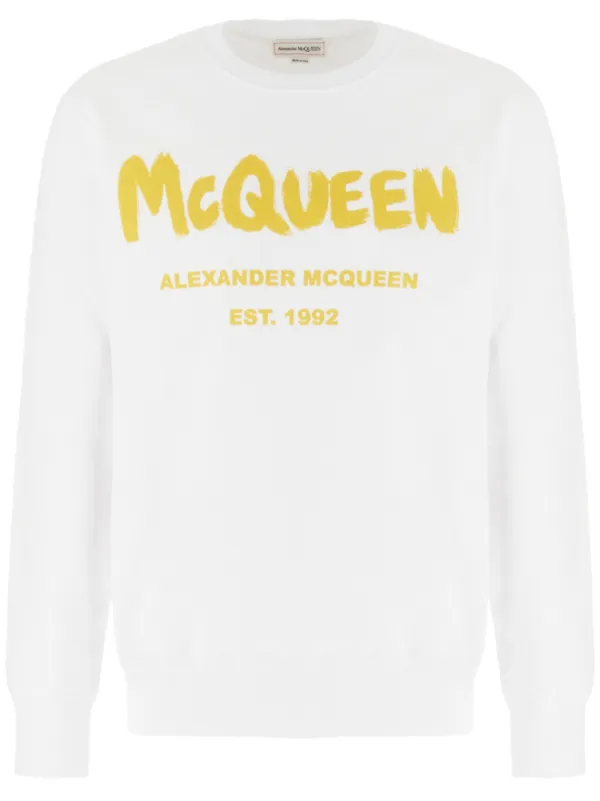 【関税&送料込】Alexander Mcqueen Sweatshirt With Logo Alexander McQueen logo-print Sweatshirt | White | FARFETCH