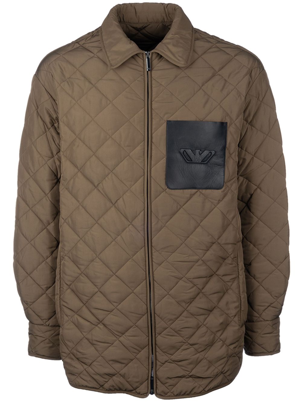 logo-embossed quilted jacket