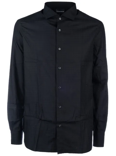 Emporio Armani patterned-jacquard cotton shirt