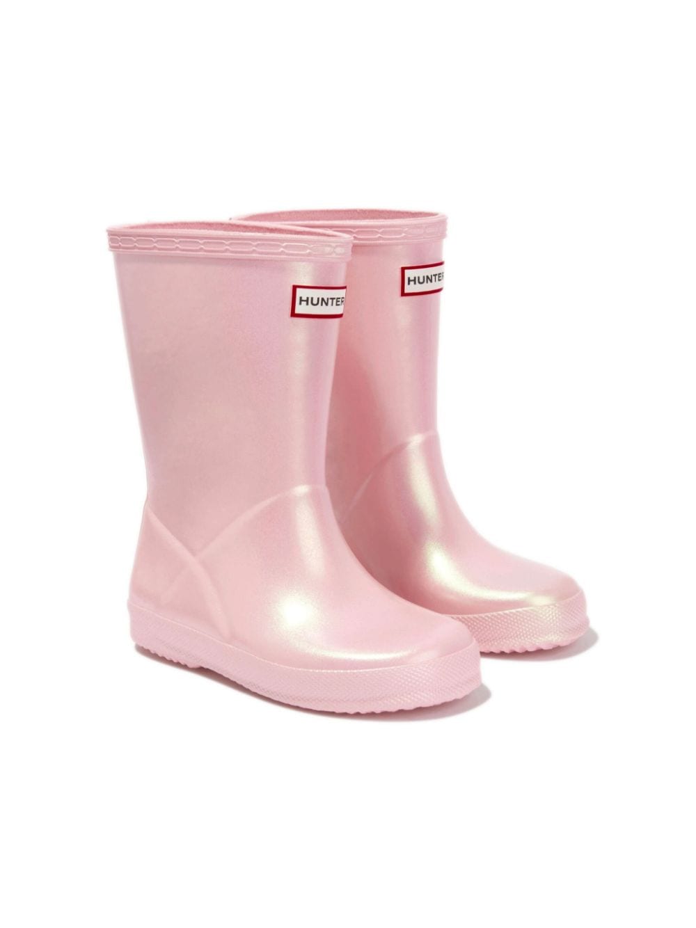 Hunter Kids logo-patch wellies Pink