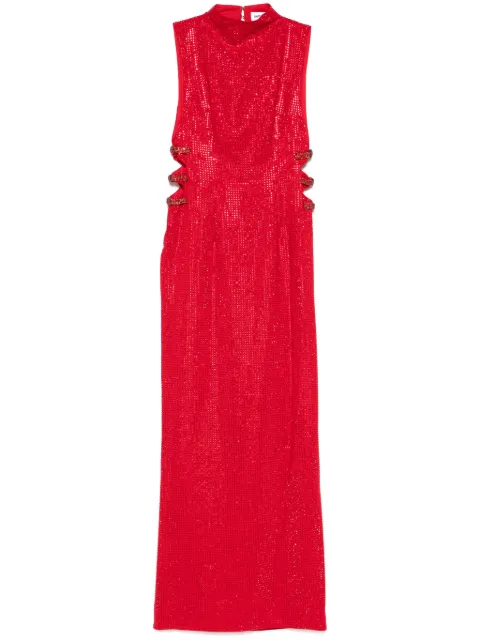 Self-Portrait rhinestoned crepe maxi dress