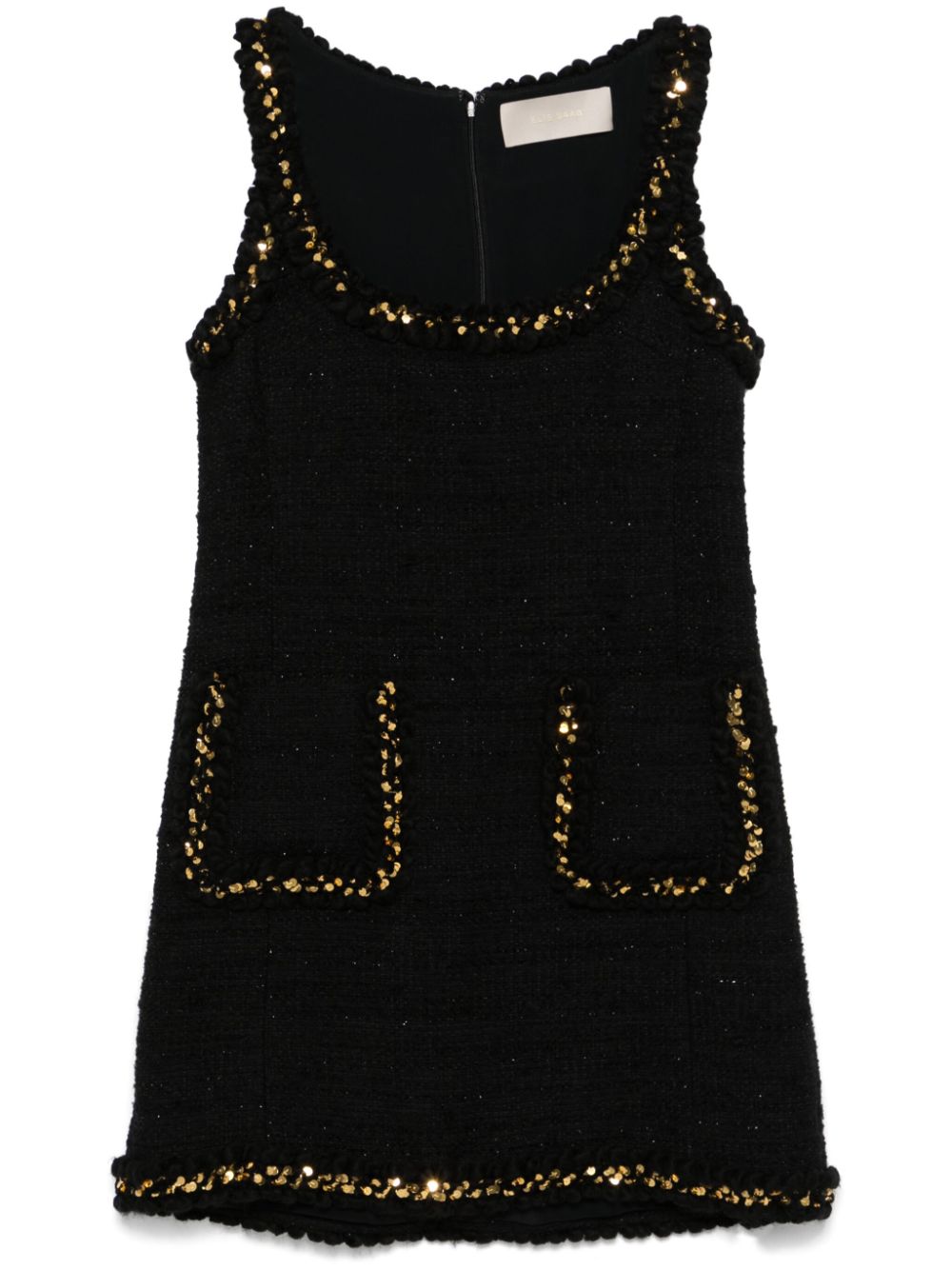 Elie Saab embroidered tweed mini dress – Black