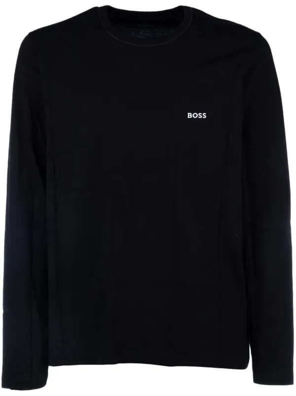 HUGO logo embroidered T shirt Black FARFETCH TR